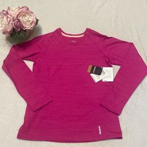 REEBOK Sport NWT Girls Size XL Long Sleeve Pink Cold Weather Compression Top